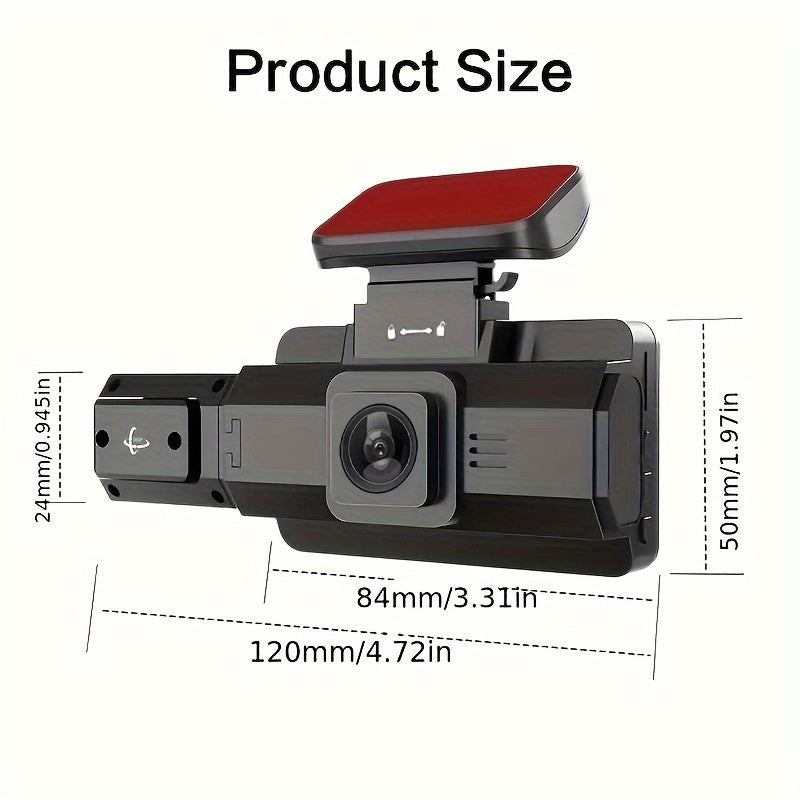 3 Inch 1080P Dual Lens Dash Cam For Cars,Front And Inside,Full HD 1080P Car Camera With Loop Recording,Night Vision,Wide Angle Car DVR Camera Car Video Recorder Vehicle Black Box