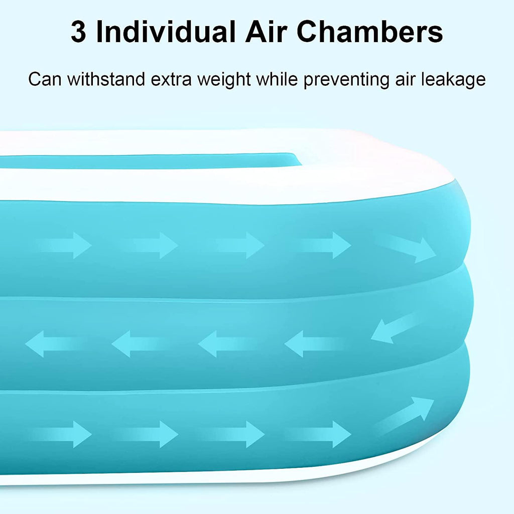 inflatable pool, sineau inflatable pool for kids and adults, 120" x 72" x 22" oversized thickened family swimming pool for kids, toddlers, adults, outdoor, garden, backyard, summer water party