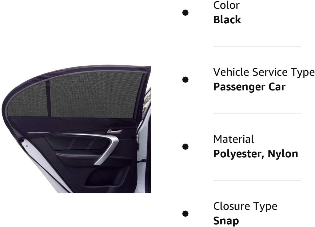 GOLDFLOWER Car Window Shade, 2 Pack Car Back Window Sun Shade, and Privacy Protect for Toddler Kids Baby Adult, Double Layer  (Medium 39"x19")