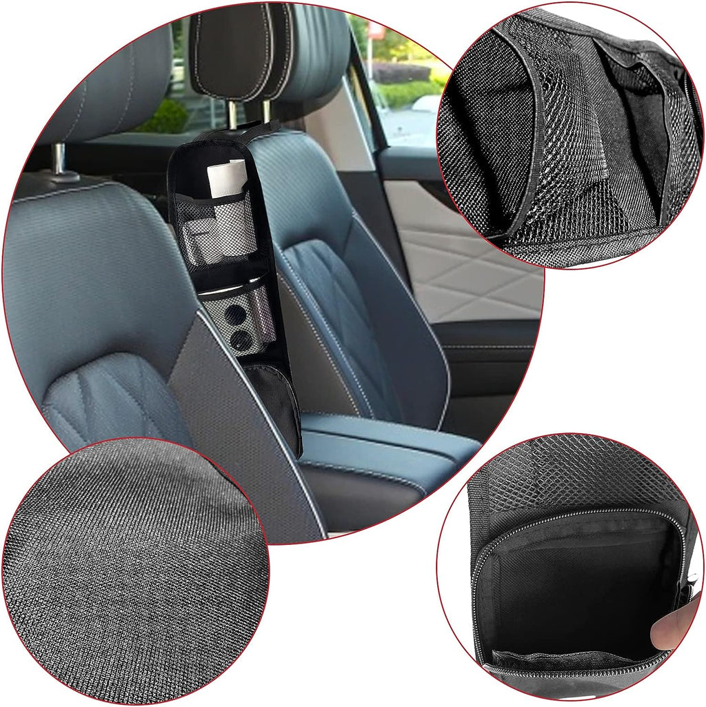 QUICTO Car Seat Storage Hanging Bag, Multi-Pocket Seat Side Organizer, Car Multifunctional Storage Mesh Net Pocket, Can Hold Mobile Phone, Wallet, Glasses, Suitable for Cars, SUVs, Trucks
