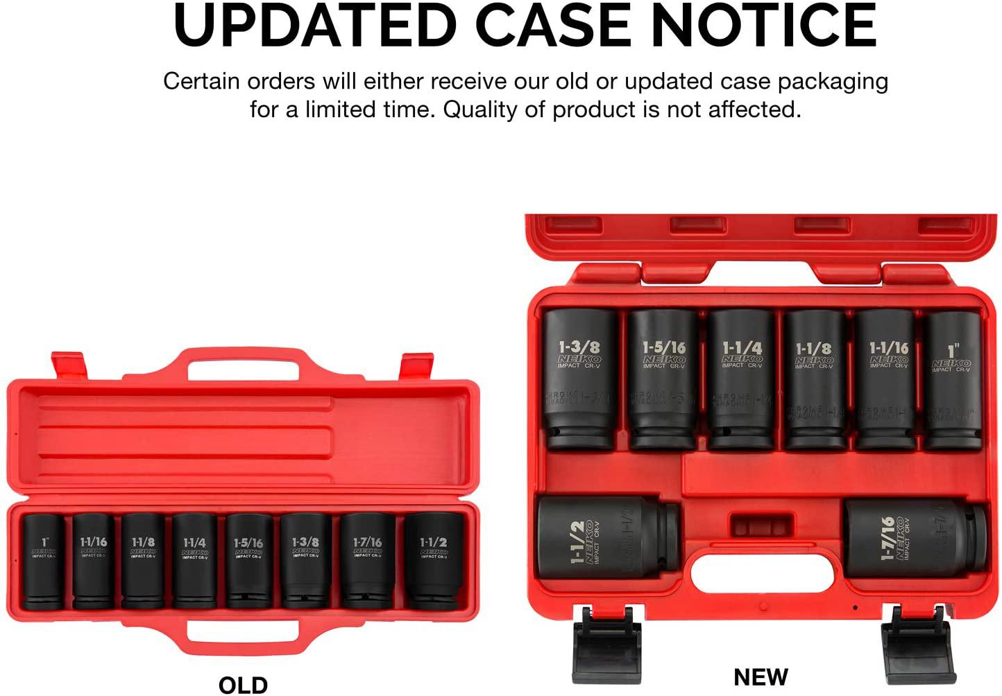 Ingersoll Rand 3/4-Inch, Quiet ImpactTool, Blue/ Silver,Standard Anvil &amp; Neiko 02461A 3/4" Drive Deep Impact Socket Set, 8 Piece | Standard SAE Sizes (1-Inch to 1-1/2-Inch) | Chrome Vanadium Steel