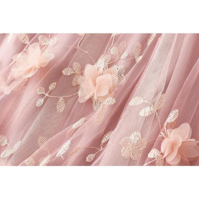 floral embroidery midi skirt