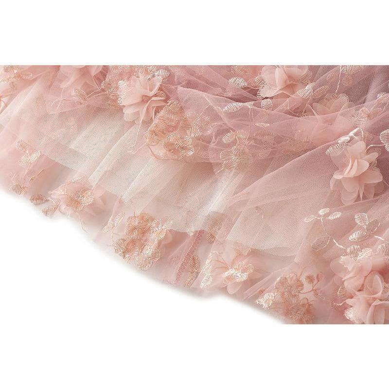 floral embroidery midi skirt