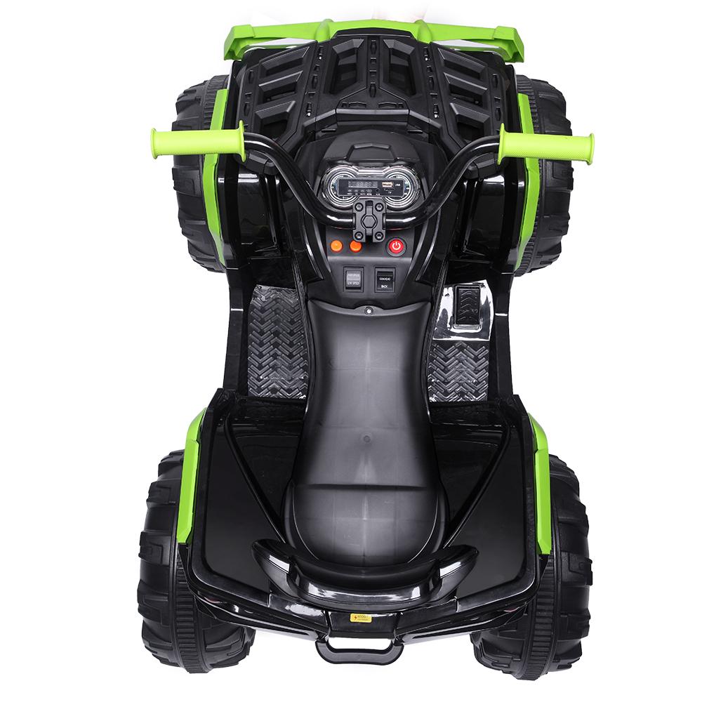 12 Volt Ride ON Toys, Battery Powered Ride ON Toys Car, 4-Wheeler ATV Ride ON Car w/ 3.7mph Max, 2 Speed, LED Lights, AUX Jack, Radio, Electric Motorcycle for Boys, 3-8 Years Old, Green, W1879