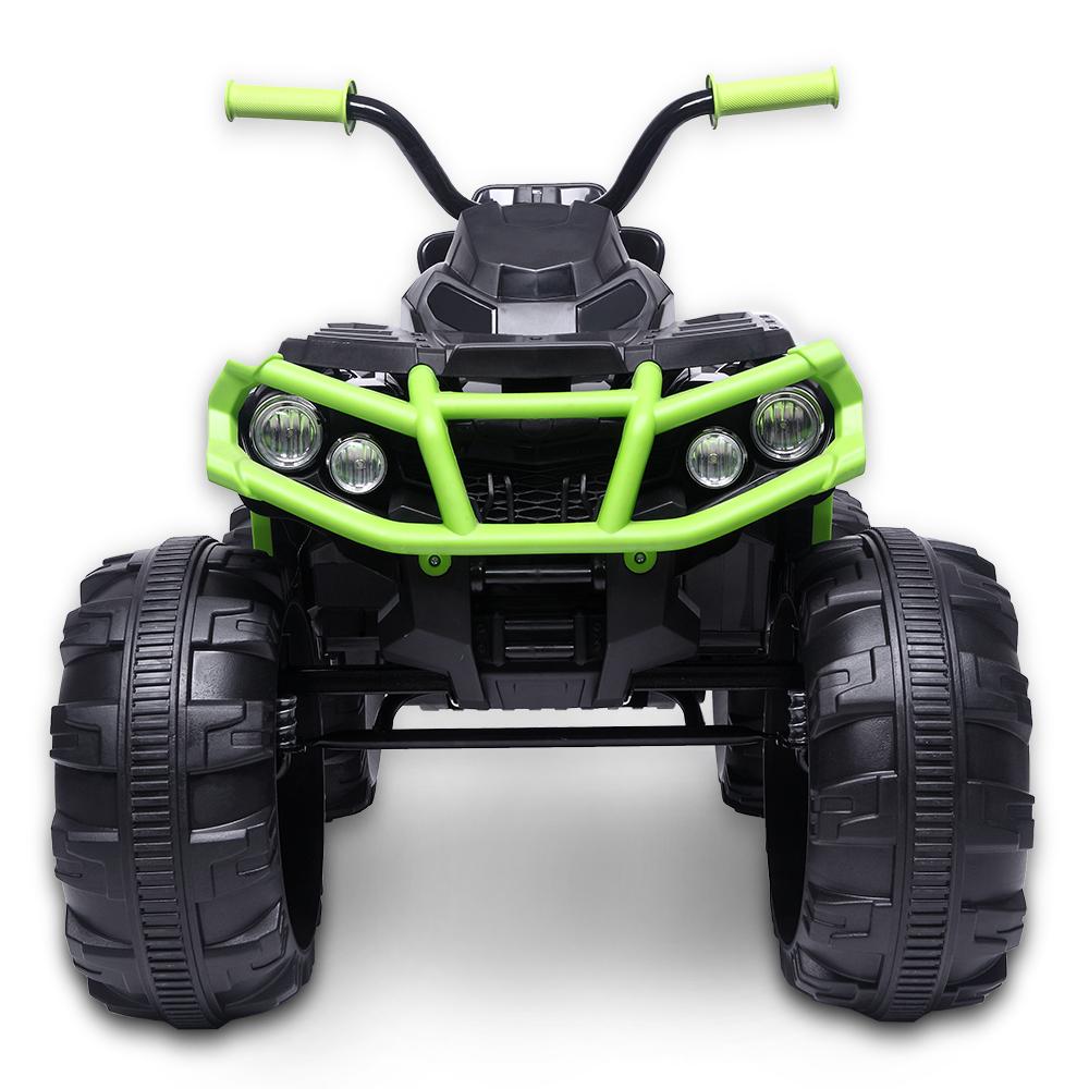 Kids Electric Ride ON Toys, Quad Ride ON Toys 12 Volt Car, 4-Wheeler ATV Ride ON Car w/ 3.7mph Max, 2 Speed, LED Lights, AUX Jack, Radio, Powered Motorcycle for Boys, 3-8 Years Old, Green, W1857