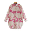 oversized chiffon floral print blouse