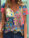 Casual Floral Printed Short Sleeve T-Shirt