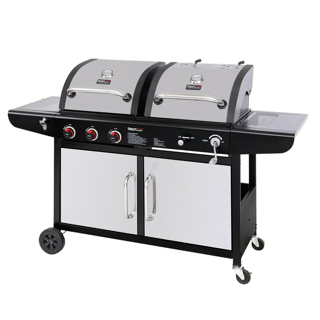 Gas Charcoal Grill Combo 3-Burner Dual Fuel Grill Combo ZH3002SN