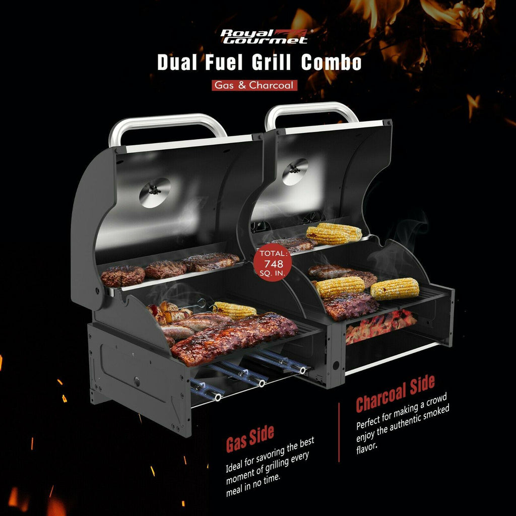 Gas Charcoal Grill Combo 3-Burner Dual Fuel Grill Combo ZH3002SN
