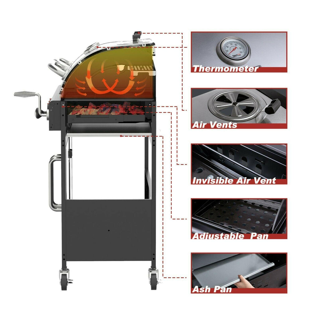 Gas Charcoal Grill Combo 3-Burner Dual Fuel Grill Combo ZH3002SN