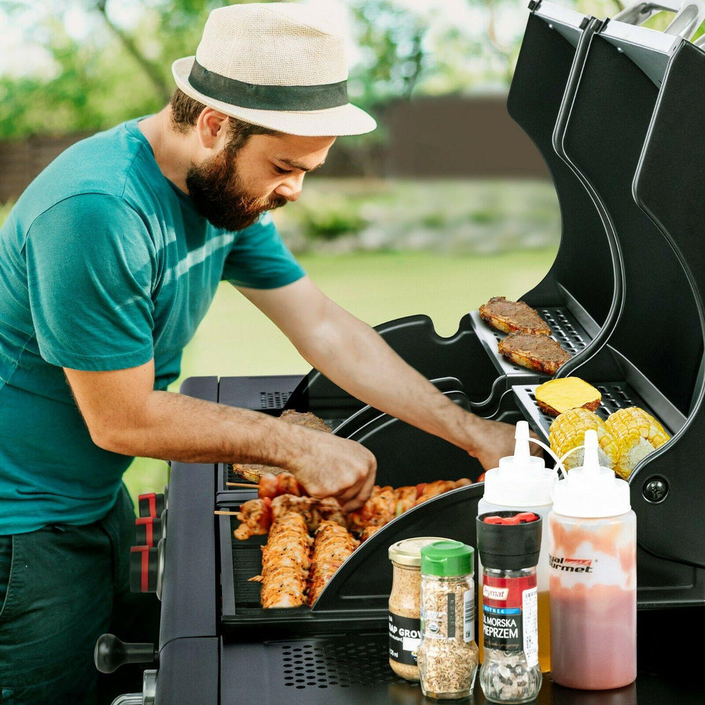 Gas Charcoal Grill Combo 3-Burner Dual Fuel Grill Combo ZH3002SN