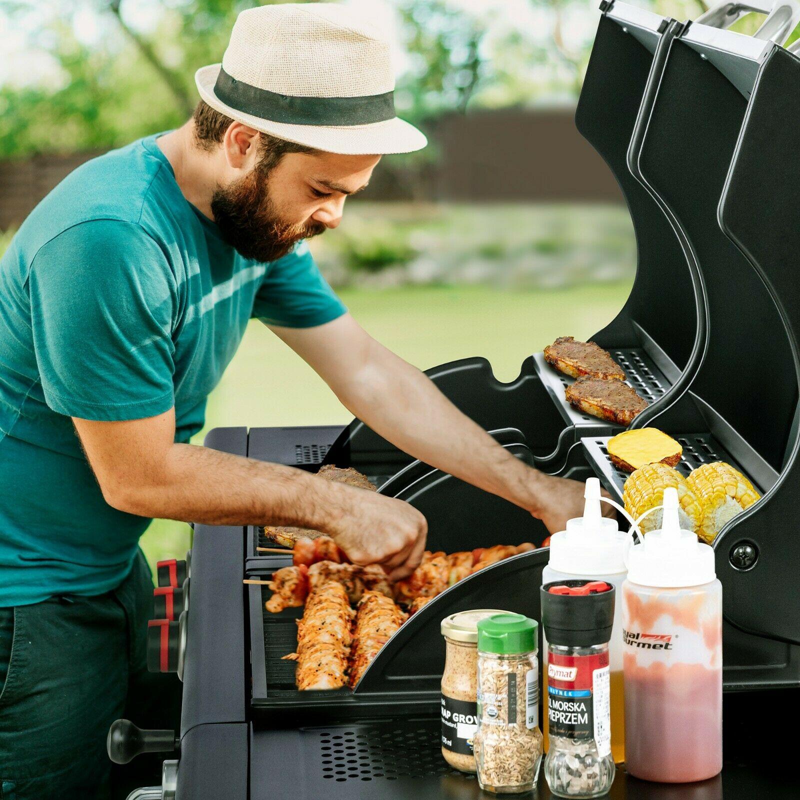 Gas Charcoal Grill Combo 3-Burner Dual Fuel Grill Combo ZH3002SN