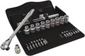 W05004078001 8100 SC 8 Zyklop Metal Ratchet Set with Switch Lever, 1/2" Drive, Metric, 28 Pieces