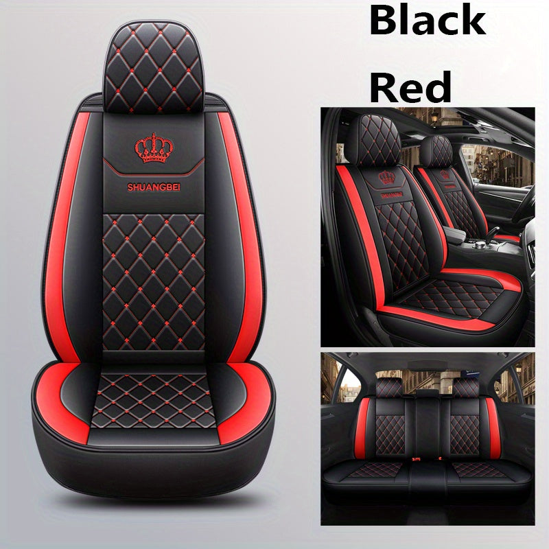 5 Car Seat Cover Set Full PackaCar Seat Cushion PU Leather Car Seat Cover Universal Car Seat Cover Full Set Compatible With Five-seat Models