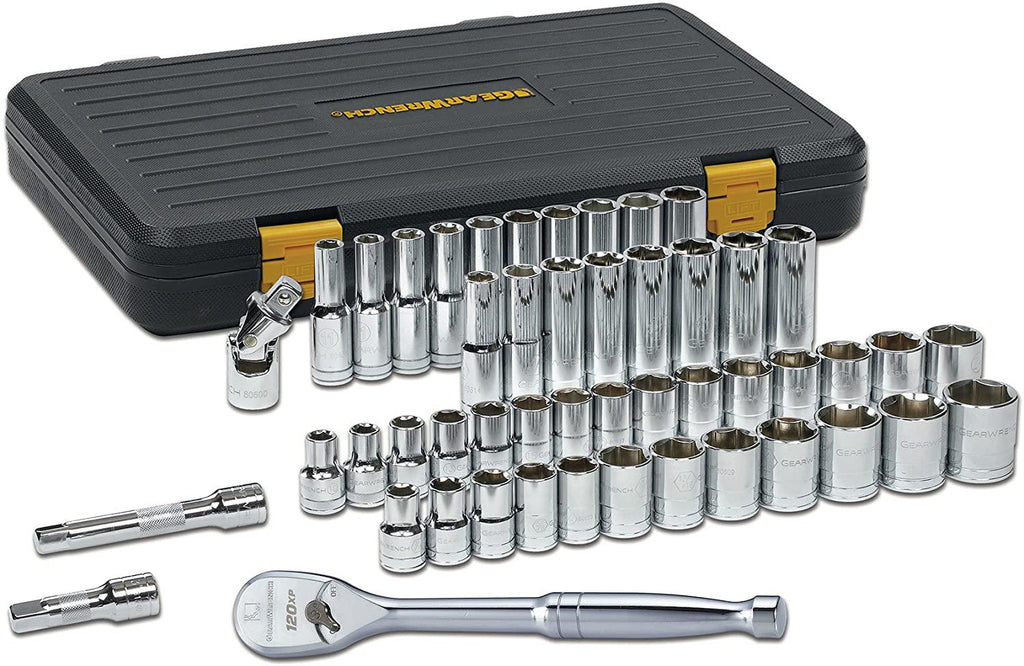 GEARWRENCH 49 Pc. 1/2" Drive 6 Pt. 120XP Mechanics Tool Set, Standard &amp; Deep, SAE/Metric - 80700P