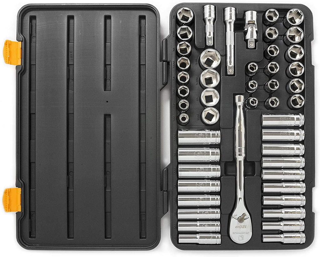 GEARWRENCH 49 Pc. 1/2" Drive 6 Pt. 120XP Mechanics Tool Set, Standard &amp; Deep, SAE/Metric - 80700P