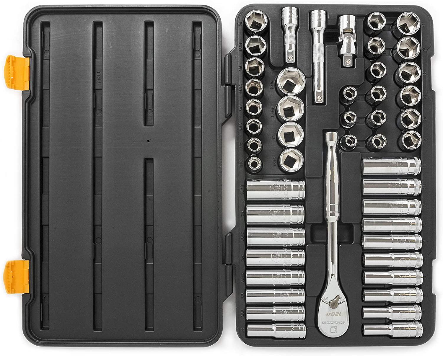 GEARWRENCH 49 Pc. 1/2" Drive 6 Pt. 120XP Mechanics Tool Set, Standard &amp; Deep, SAE/Metric - 80700P