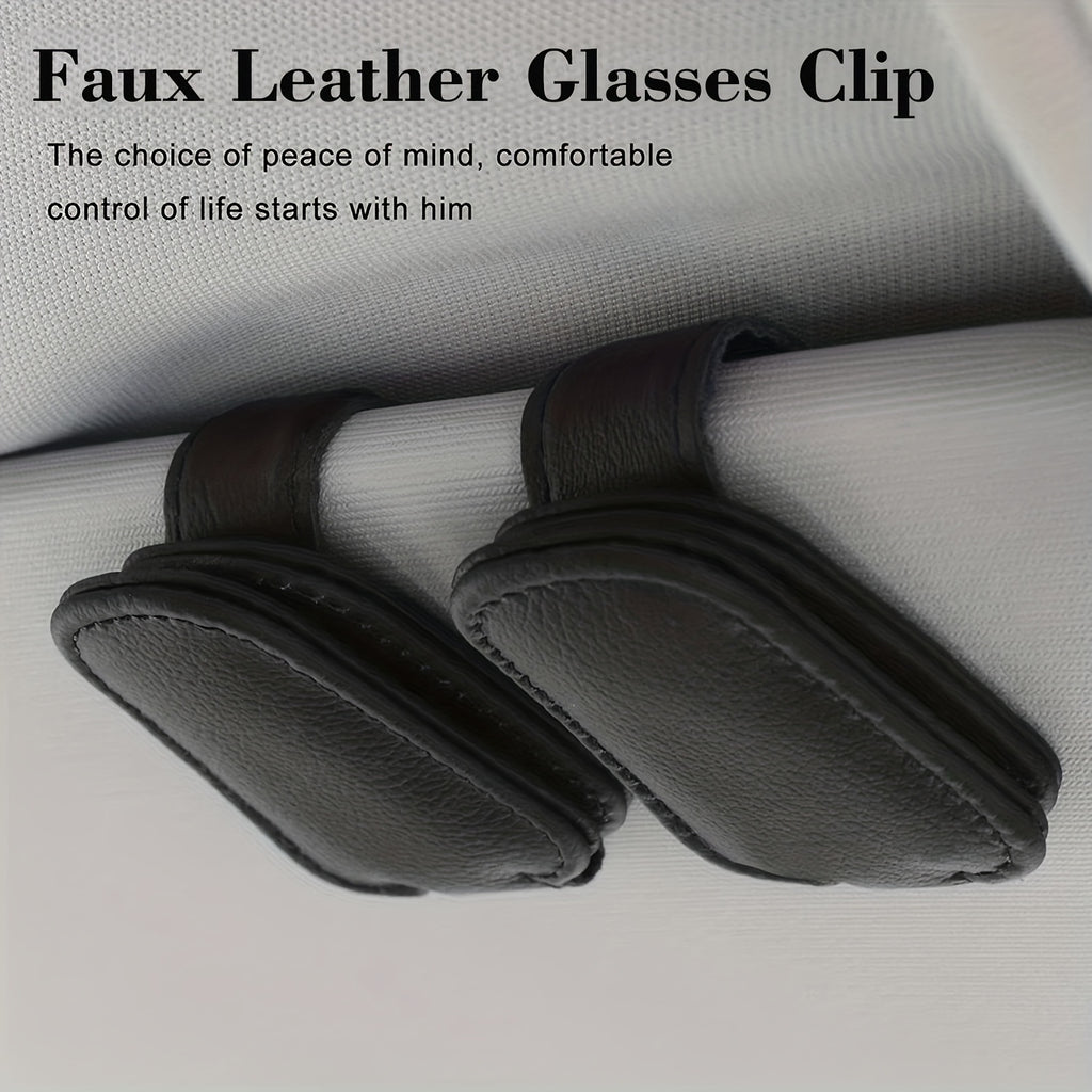 1pc Magnetic PU Leather Car Visor Sunglasses Holder, Sunglasses Holders For Car, Sunglasses Clip For Car Visor, Car Interior Visor Accessories