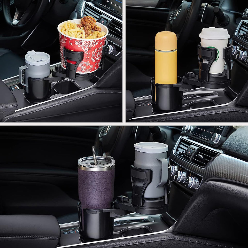 2 in 1 Large Car Cup Holder Extender Adapter THIS HILL with Adjustable Base&amp;Locking Function,All Purpose Cup Holder Expander for Car for Less Than 5.35" Large Bottles&amp;Drinks,2023 Upgraded