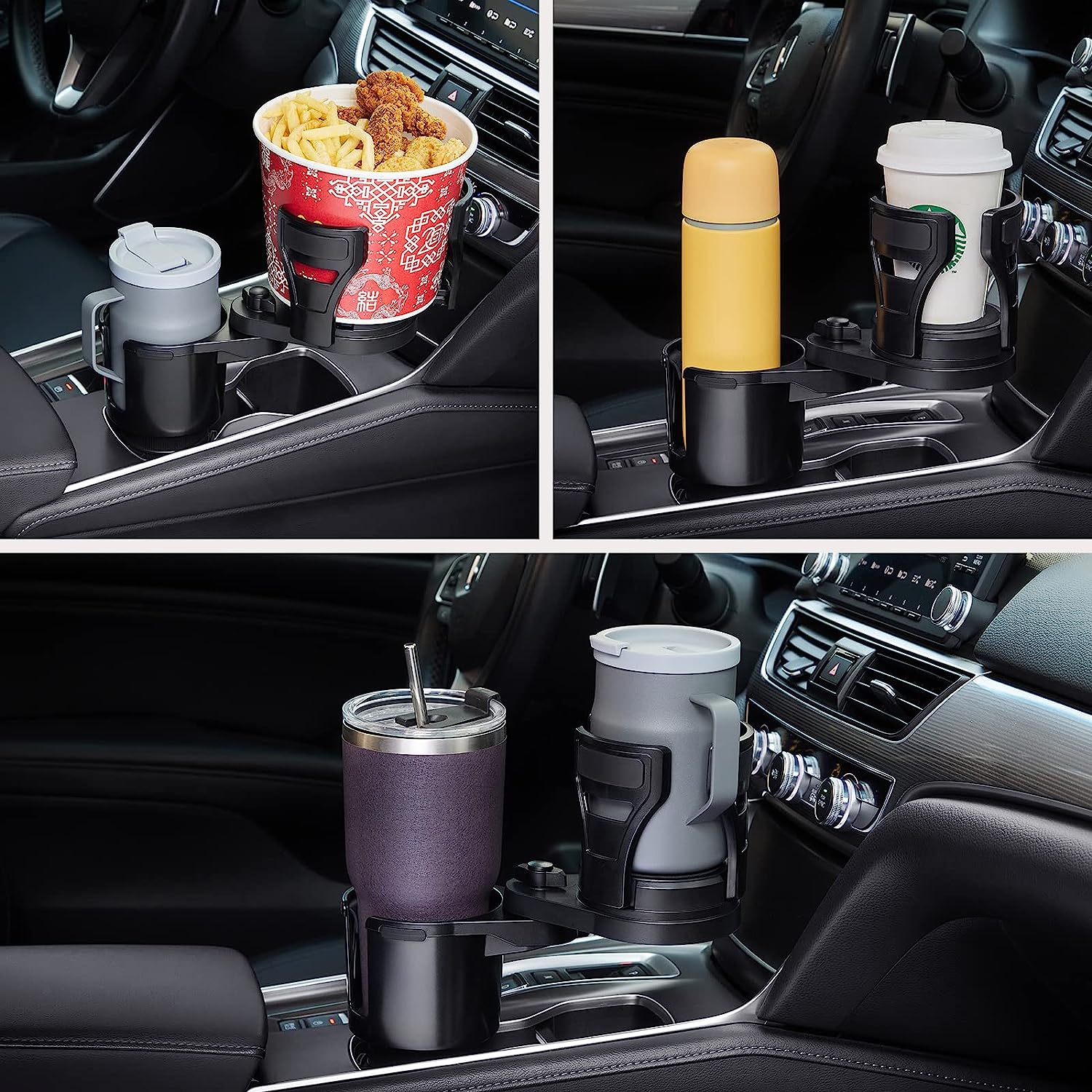 2 in 1 Large Car Cup Holder Extender Adapter THIS HILL with Adjustable Base&amp;Locking Function,All Purpose Cup Holder Expander for Car for Less Than 5.35" Large Bottles&amp;Drinks,2023 Upgraded