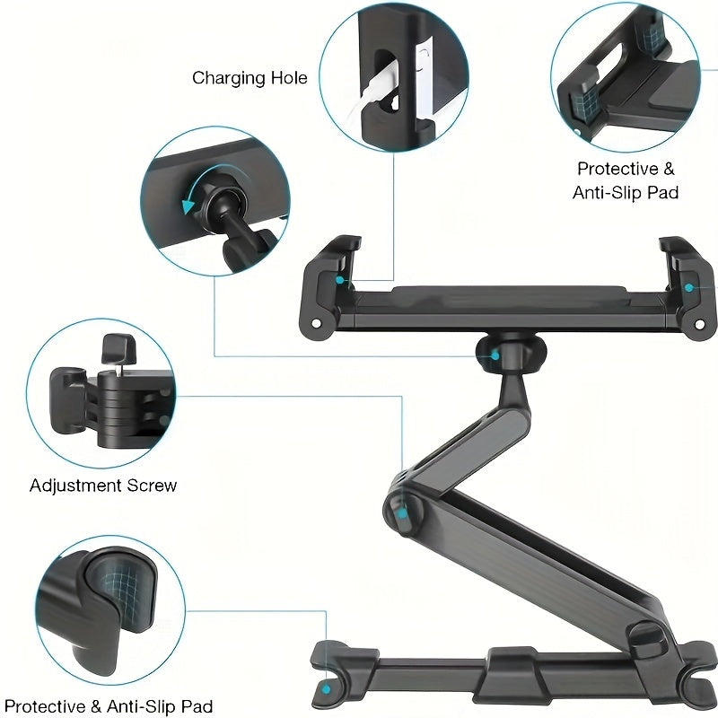 Car Tablet Holder, Headrest Tablet Mount Headrest Stand Cradle Compatible With Devices For IPad Air Mini, Other 4.7-12.9" Cell Phones And Tablets