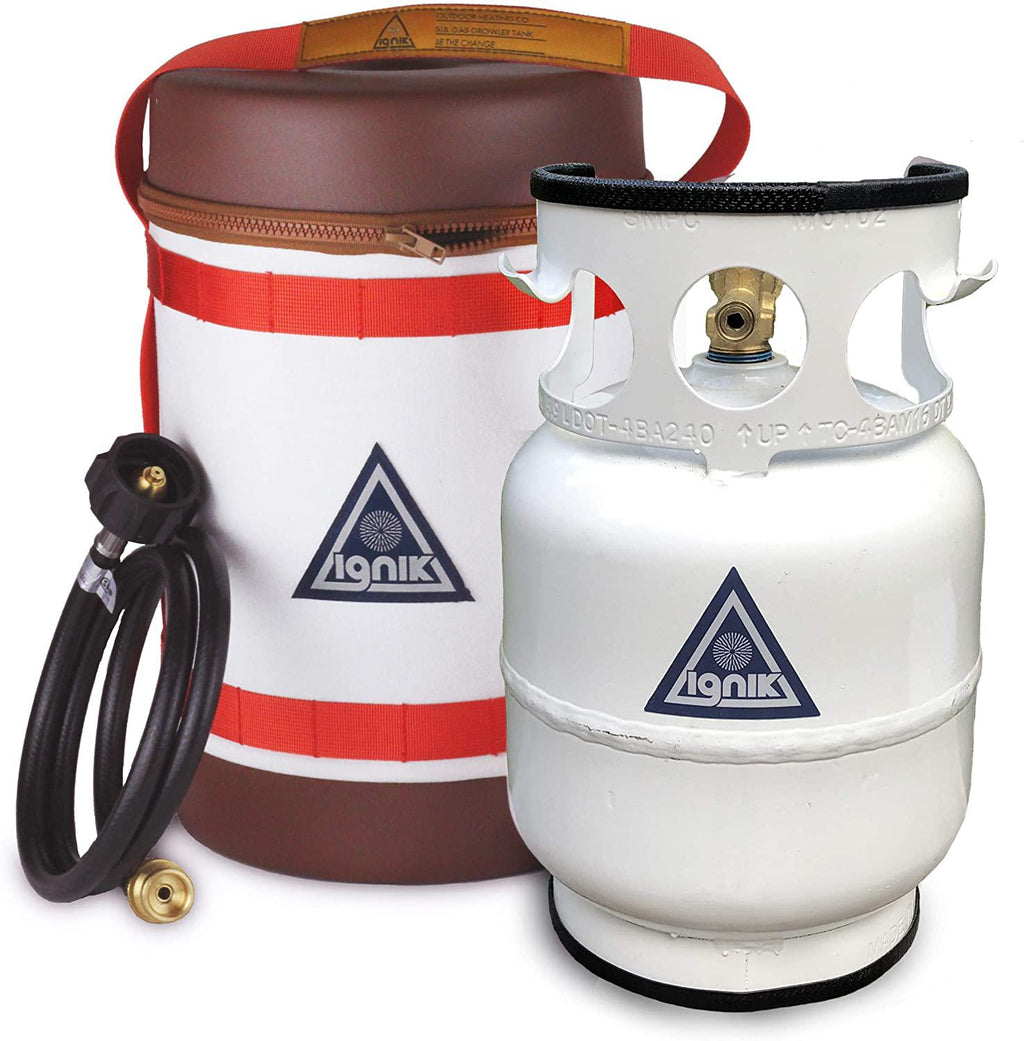 Ignik Refillable Propane Gas Growler Deluxe Kit with Adapter Hose and Carry Case