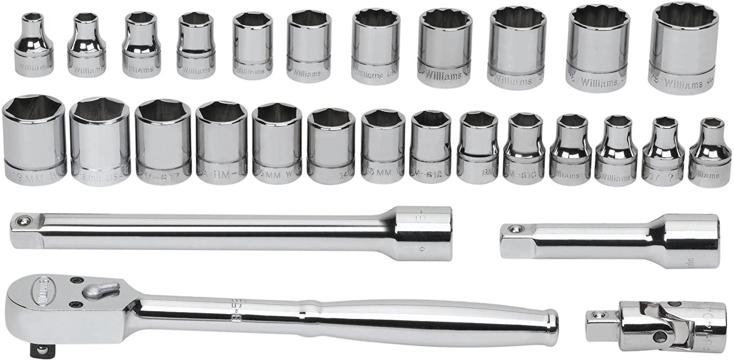 Williams WSMB-29F 29-Piece 3/8-Inch Drive Socket and Drive Tool Set