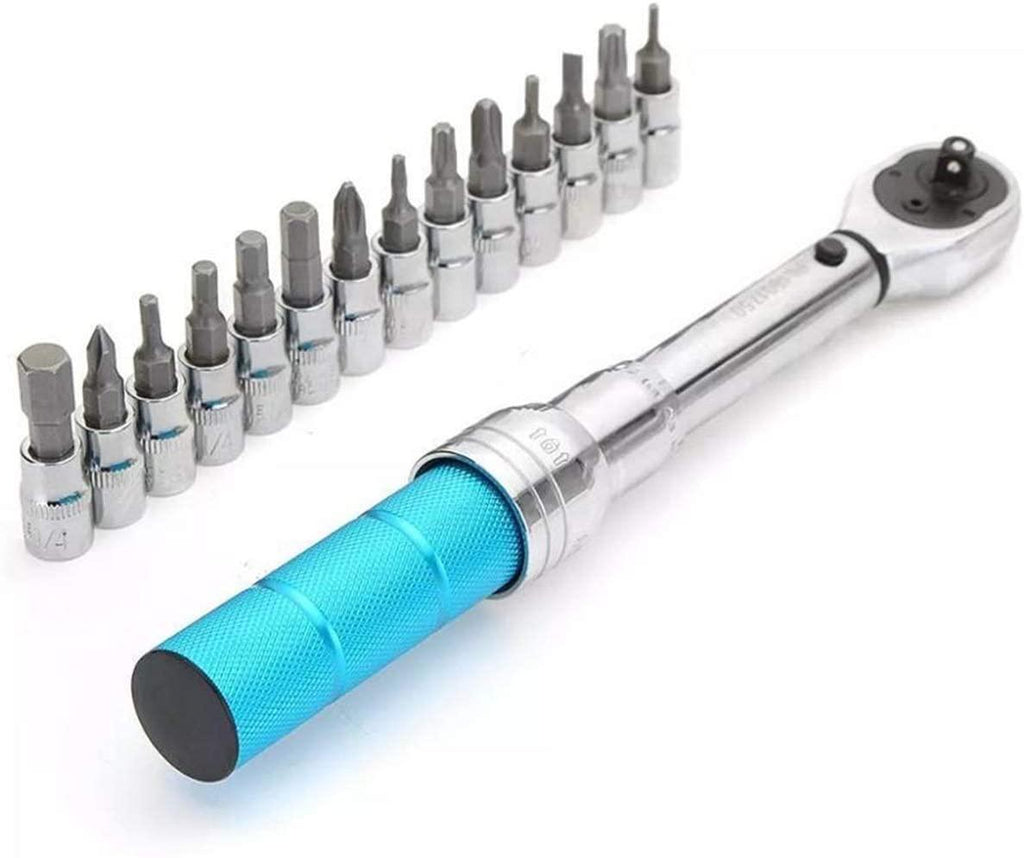 YUOP Hand Tools 1/4" 2-14Nm Adjustable Torque Wrench Bicycle Repair Tools Kit Set Tool Bike Repair Spanner Hand Tool Set (Color : 25PCS)