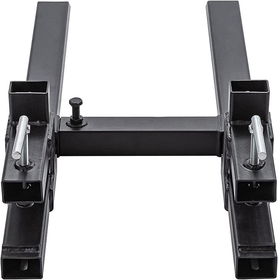Clamp on Pallet Forks w/Adjustable Stabilizer Bar -60" 2000lbs Max- Pallet Forks Clamp On for Tractor Bucket （60inch Total Length）