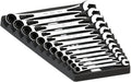 SK Hand Tool 80019 12 Piece X-frame 6 Point Metric Fractional Combination Steel Ratcheting Wrench Set, Chrome, 1.7° Arc Swing, 216 Positions, Made in America