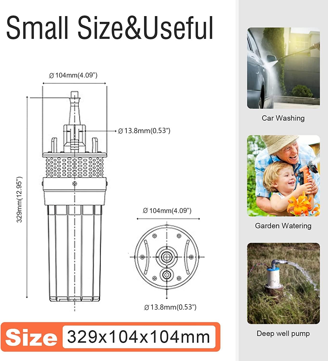 ECO-WORTHY Solar Well Pump Kit with Battery Backup, 12V Solar Water Pump + 100W Solar Panel Kit + 10Ah Battery for Well, Irrigation, Filling Water Tank-DELIVERY IN 2 PARCELS