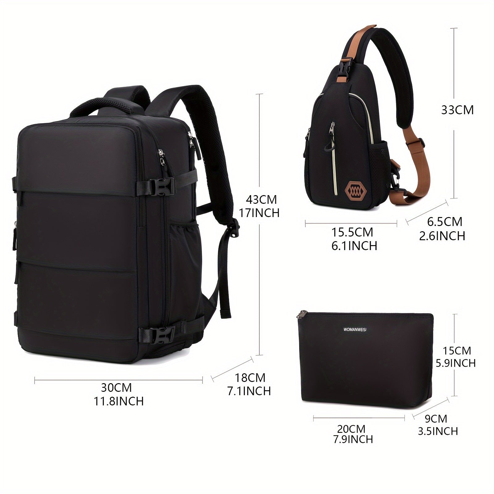 LarCapacity Travel Backpack With Shoe Compartment, Dacron Lightweight Laptop Daypack With Charging Port, Fashion Travel Commuter Bag