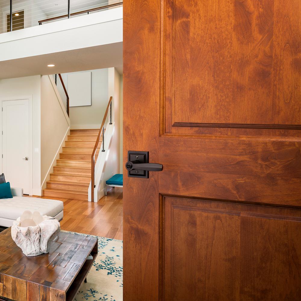 Torrey Venetian Bronze Low Profile Rose Keyed Entry Door Lever Featuring SmartKey Security