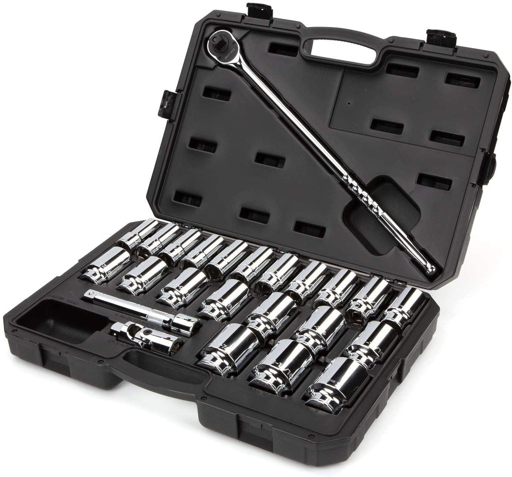 TEKTON 3/4 Inch Drive Deep 6-Point Socket &amp; Ratchet Set, 25-Piece (3/4-2 in.) | SKT35106