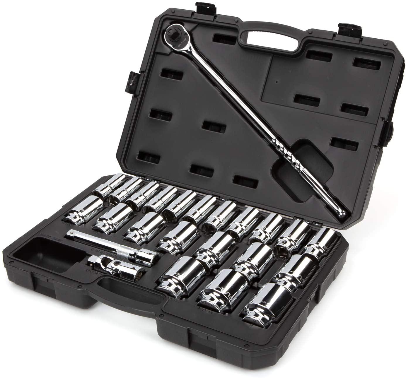 TEKTON 3/4 Inch Drive Deep 6-Point Socket &amp; Ratchet Set, 25-Piece (3/4-2 in.) | SKT35106