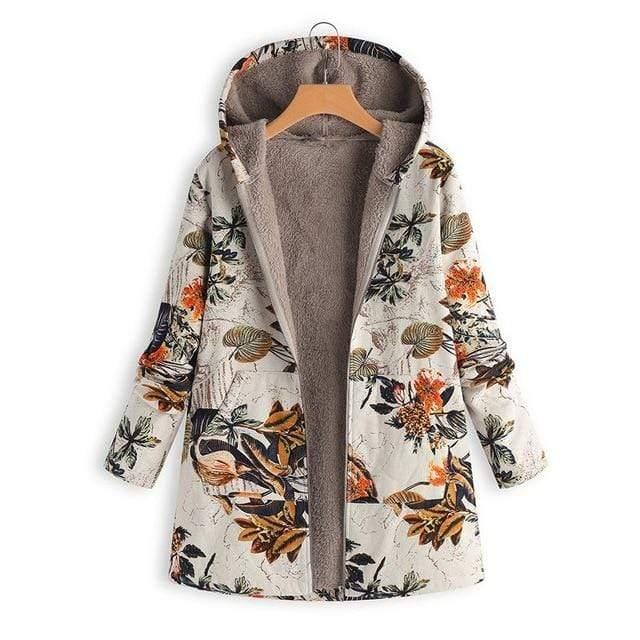 hooded vintage floral jacket