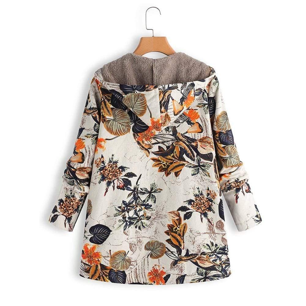 hooded vintage floral jacket