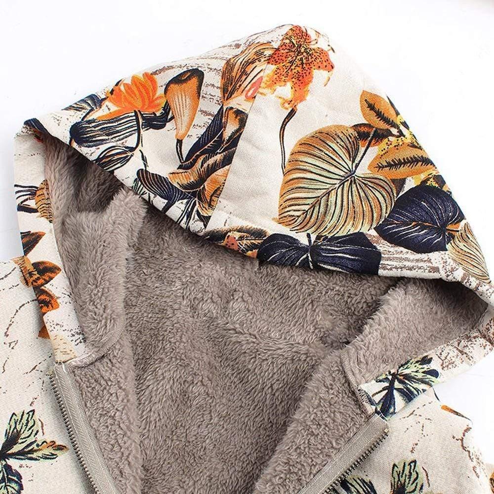 hooded vintage floral jacket