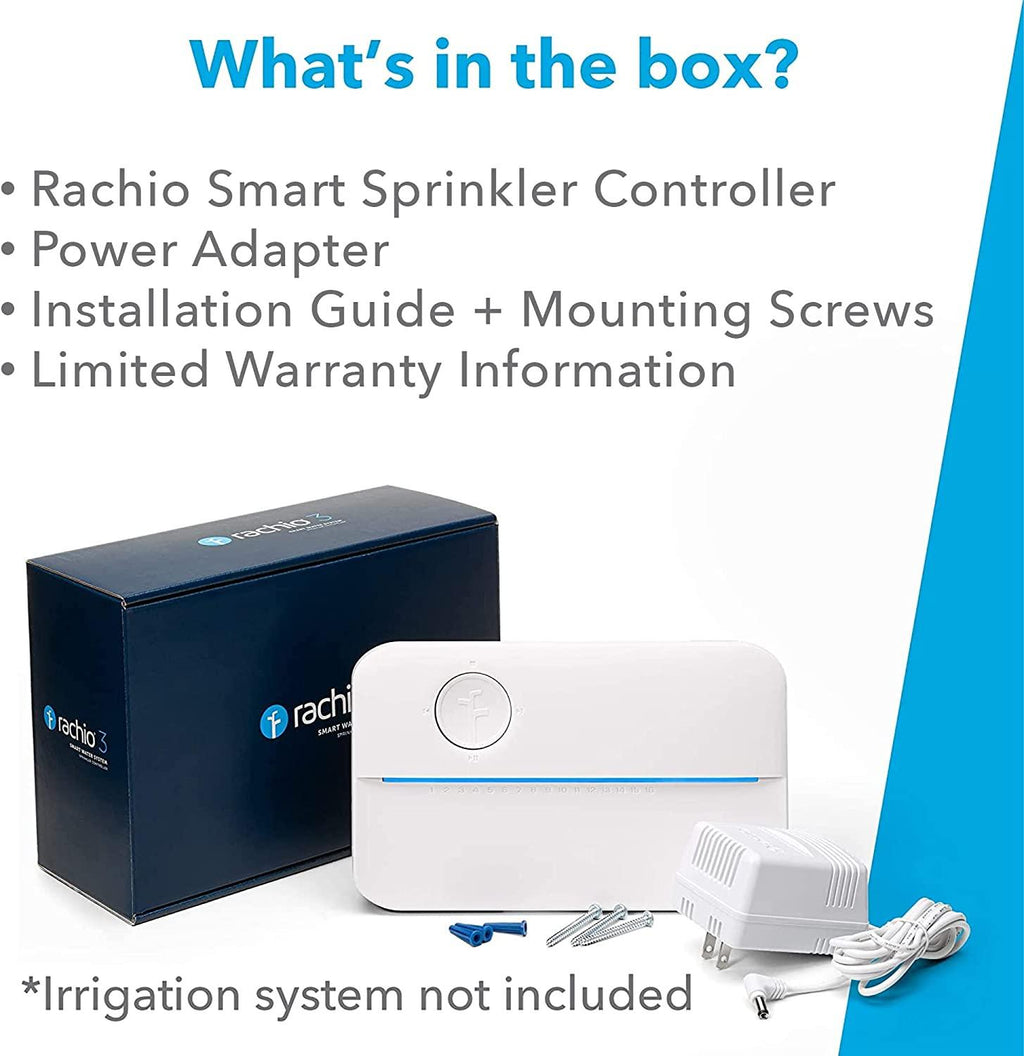 Rachio 8ZULW-C 3rd Generation: Smart, 8 Zone Sprinkler Controller, Works with Alexa