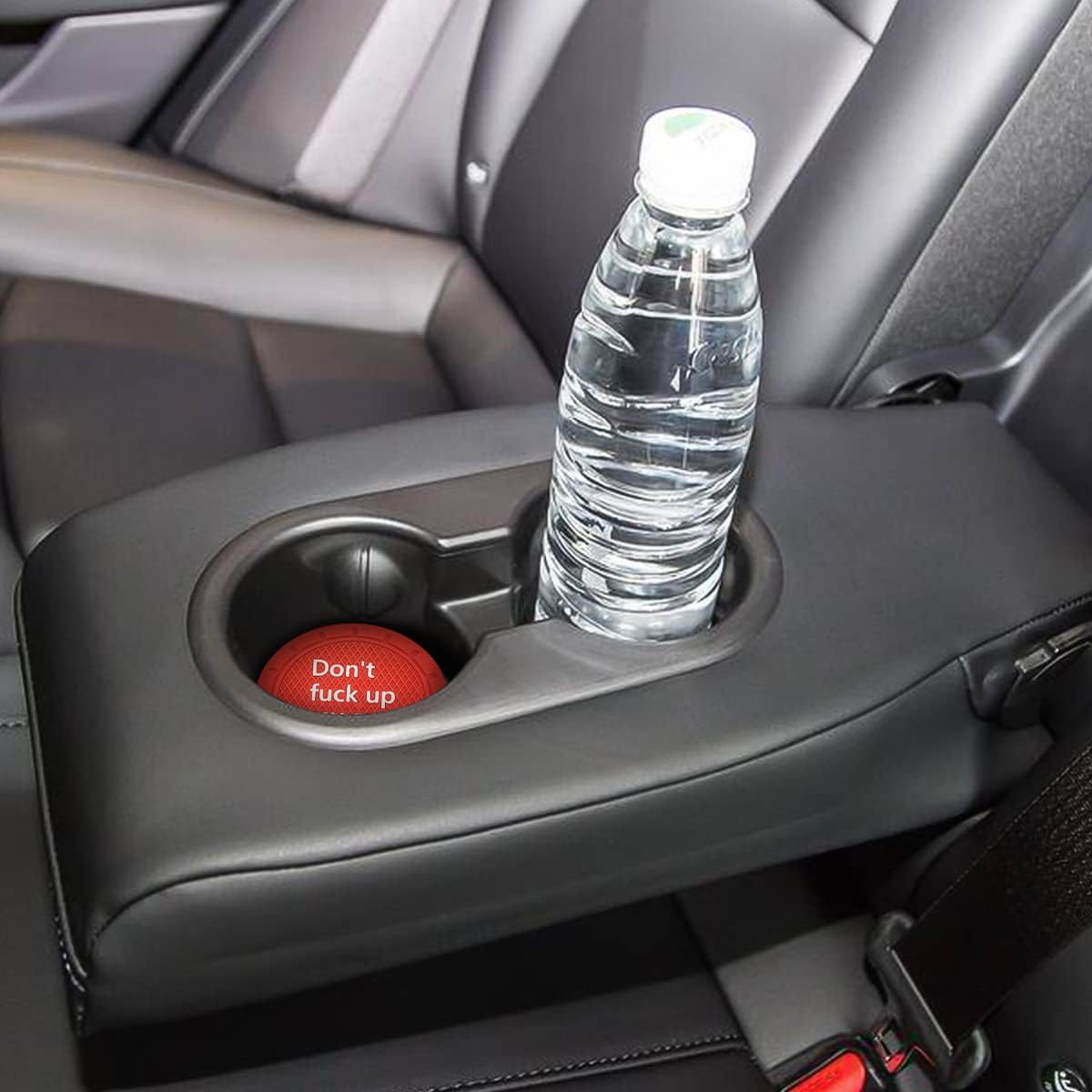 8sanlione Car Cup Coaster, 4Pcs 2.75 Inch Auto Cup Holder Insert Coasters, Non-Slip Waterproof Embedded Drink Mat, Automotive Interior Accessories for Men and Women (D Red/4PCS)