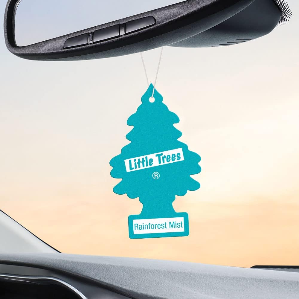 LITTLE TREES Air Fresheners Car Air Freshener. Hanging Tree Provides Long Lasting Scent for Auto or Home. Rainforest Mist, 24 Air Fresheners