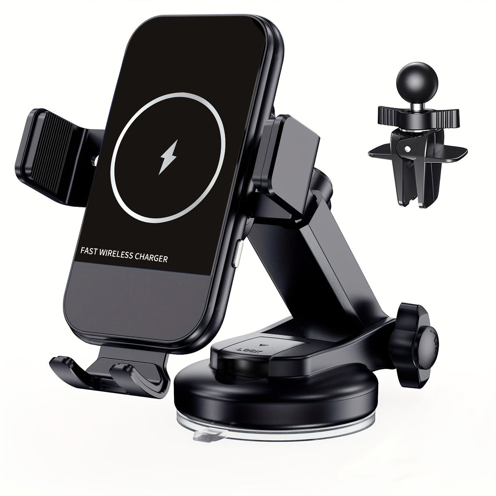 Wireless Car Charger, 15W Qi Fast Charging Auto Clamping Car Charger Phone Mount, Dashboard Air Vent Phone Holder, For  14/13/12/11/X, For Samsung For Galaxy S22+/S21/S10/Note 20