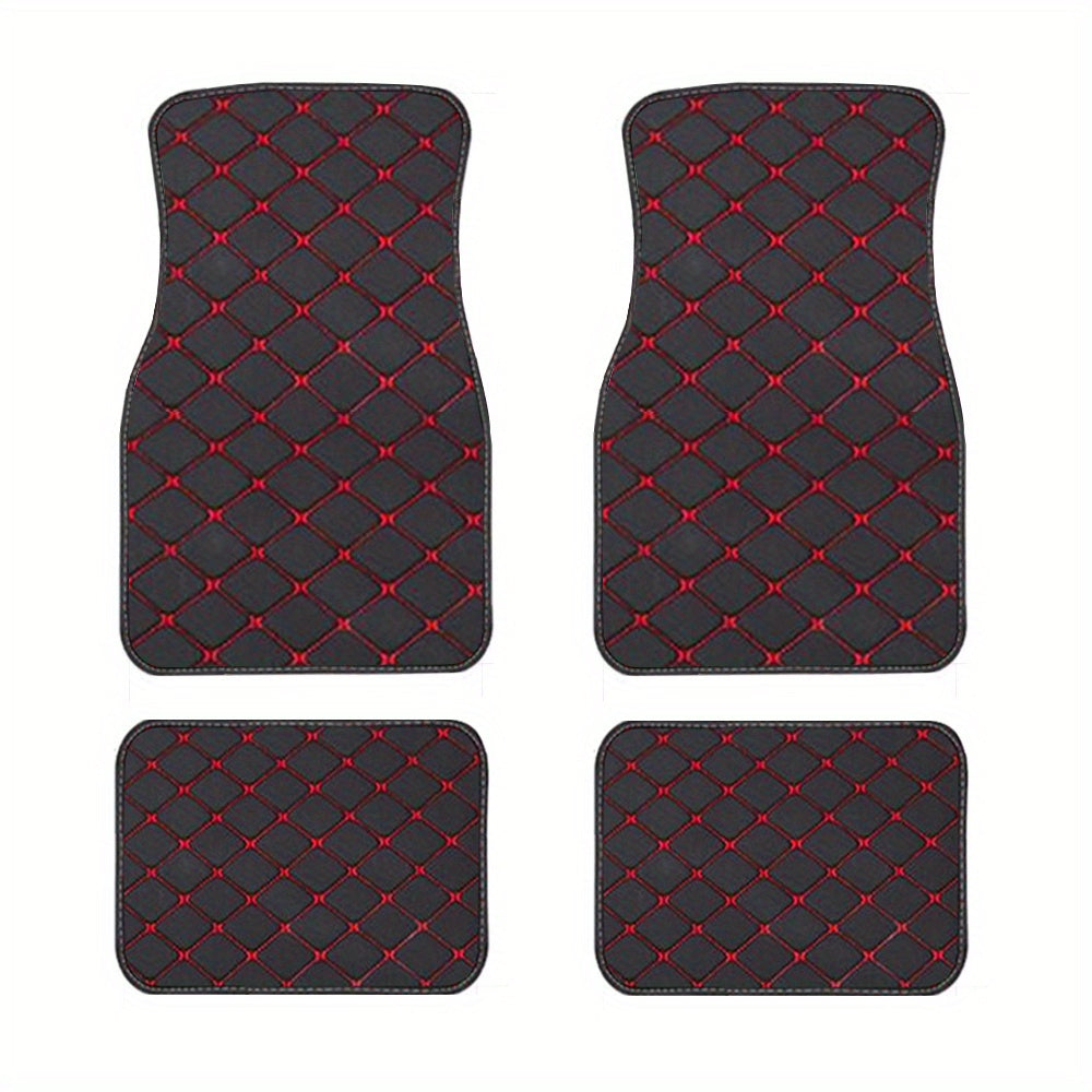 4pcs Car Floor Mats Universal Waterproof Front Rear Full Set Auto Rugs Leather Car Carpet Accessories Interior