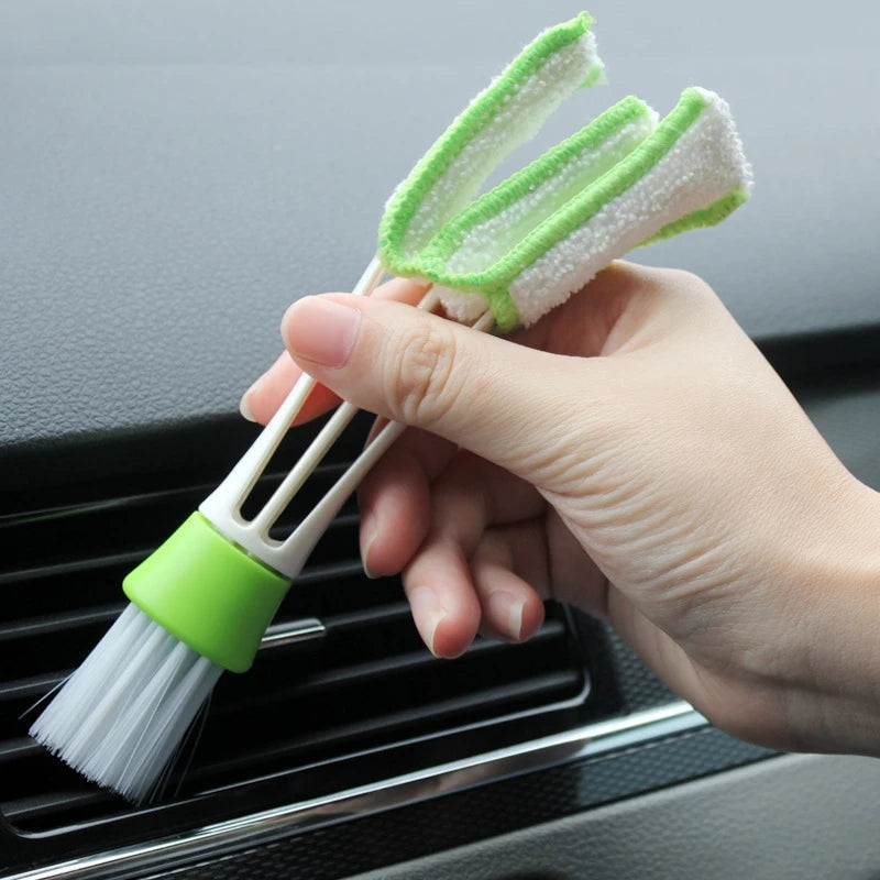 2-in-1 Air Conditioning Outlet Vent Brush Internal Cleaning Tools Interior Multi-purpose Dust Cleaner For Car