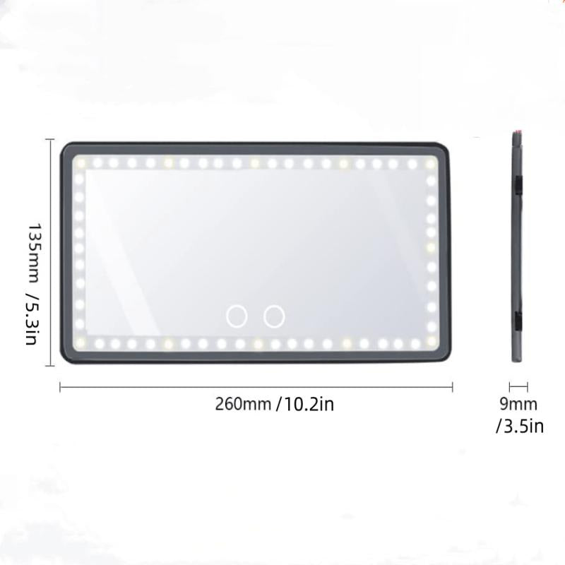 Rechargeable LED Car Makeup Mirror - Sun Visor Mirror With Fill Light For Beauty On-the-Go!
