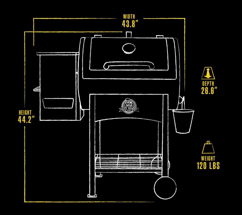 Classic Fired Pellet Grill, Smoker BBQ, Flame Broiler 700 Sq. In.