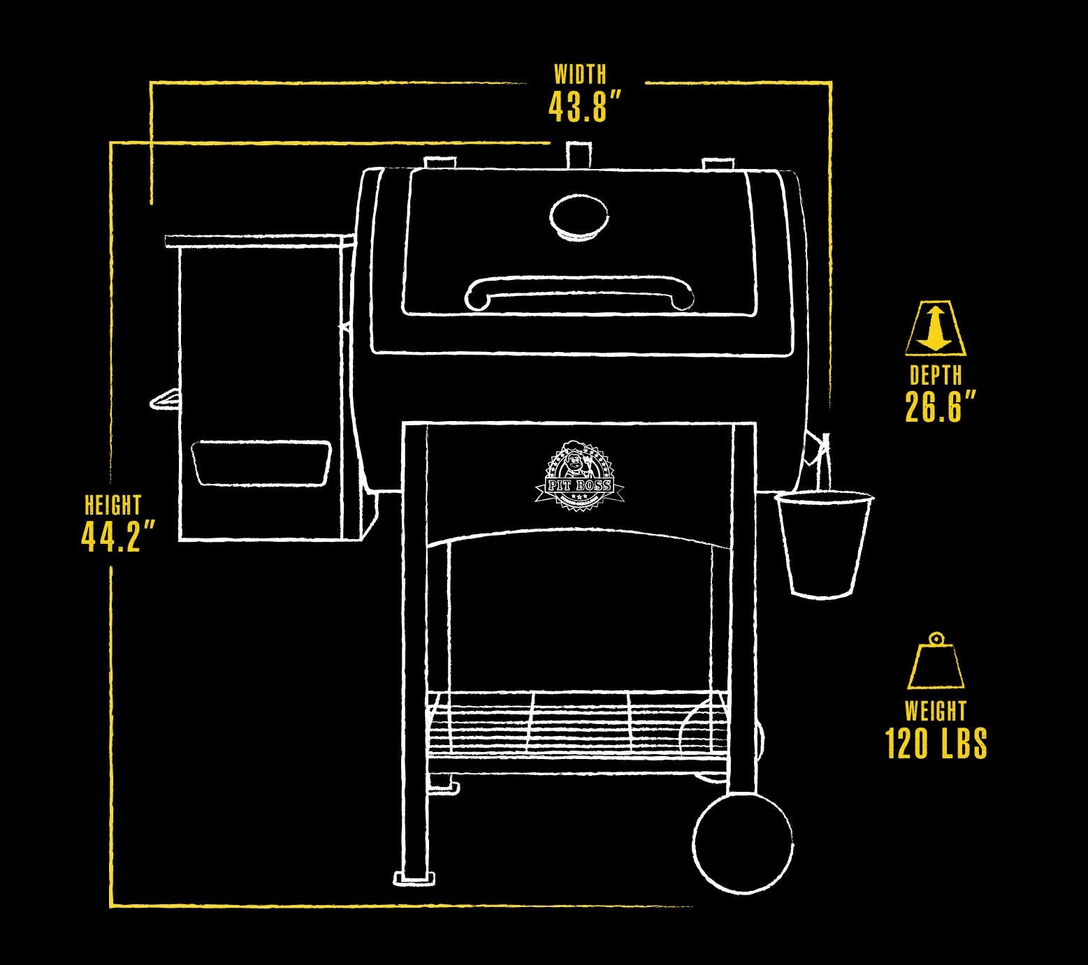 Classic Fired Pellet Grill, Smoker BBQ, Flame Broiler 700 Sq. In.