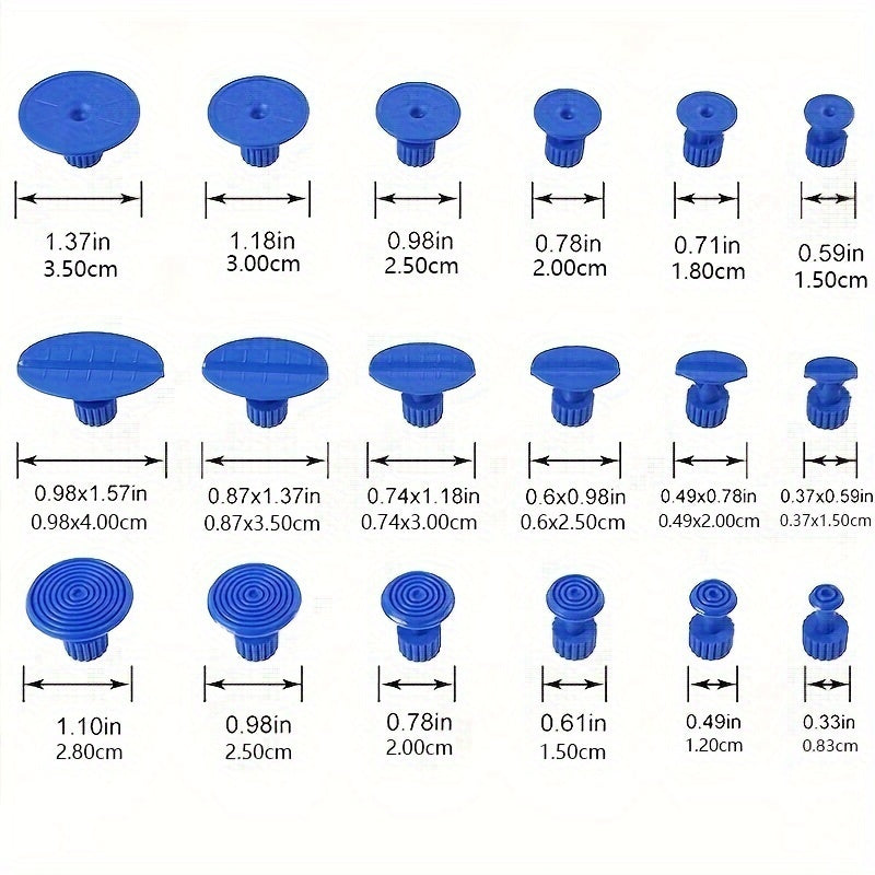 Car Dent Remover Tool, Paintless Dent Repair Dent Puller Kit Slide Hammer Tools With 18pcs Thickened Blue Tabs For DIY Automobile Body Dent Removal