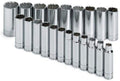 SK Professional Tools 1951 21-Piece 1/2 in. Drive 12-Point Deep Metric Socket Set - Chrome Socket Set with Super Chrome Finish | Set of 21 Sockets Made in USA