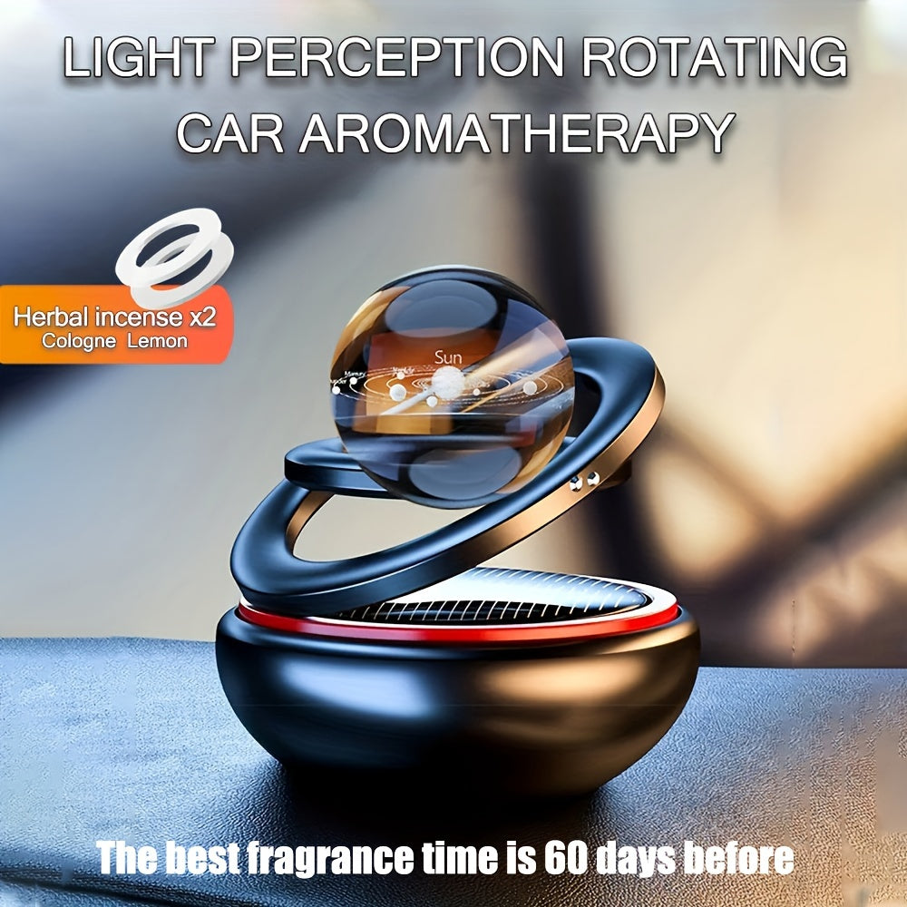 Car Air Freshener Solar Rotating Fragrance Decoration Car Interior Accessories Women Men Original Flavored Perfume Diffuser